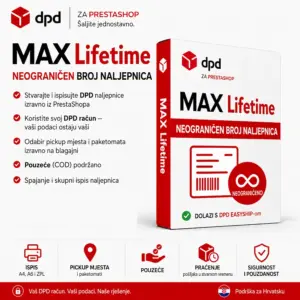 DPD modul za PrestaShop — Max Lifetime, doživotna licenca