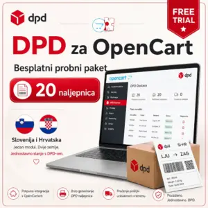 Besplatna proba DPD modula za OpenCart s 20 naljepnica