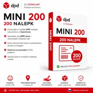 Mini 200 – letna licenca DPD modula za OpenCart z 200 nalepkami