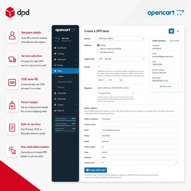 Izrada DPD naljepnice u administraciji OpenCarta