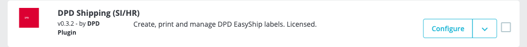 Modul DPD Shipping v seznamu nameščenih modulov